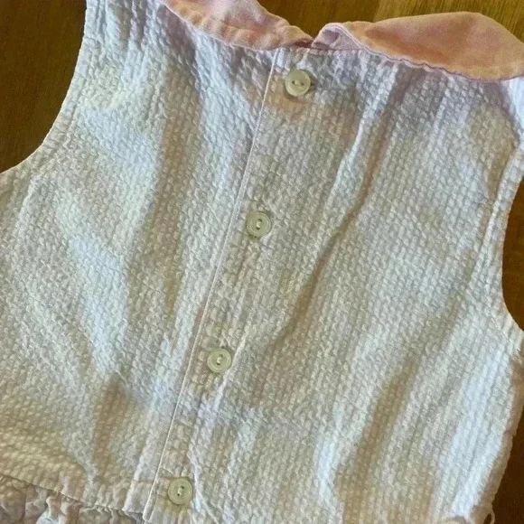 Hope & Henry White Pink Seersucker Dress Peter Pan Collar, size 2T - Picture 5 of 5
